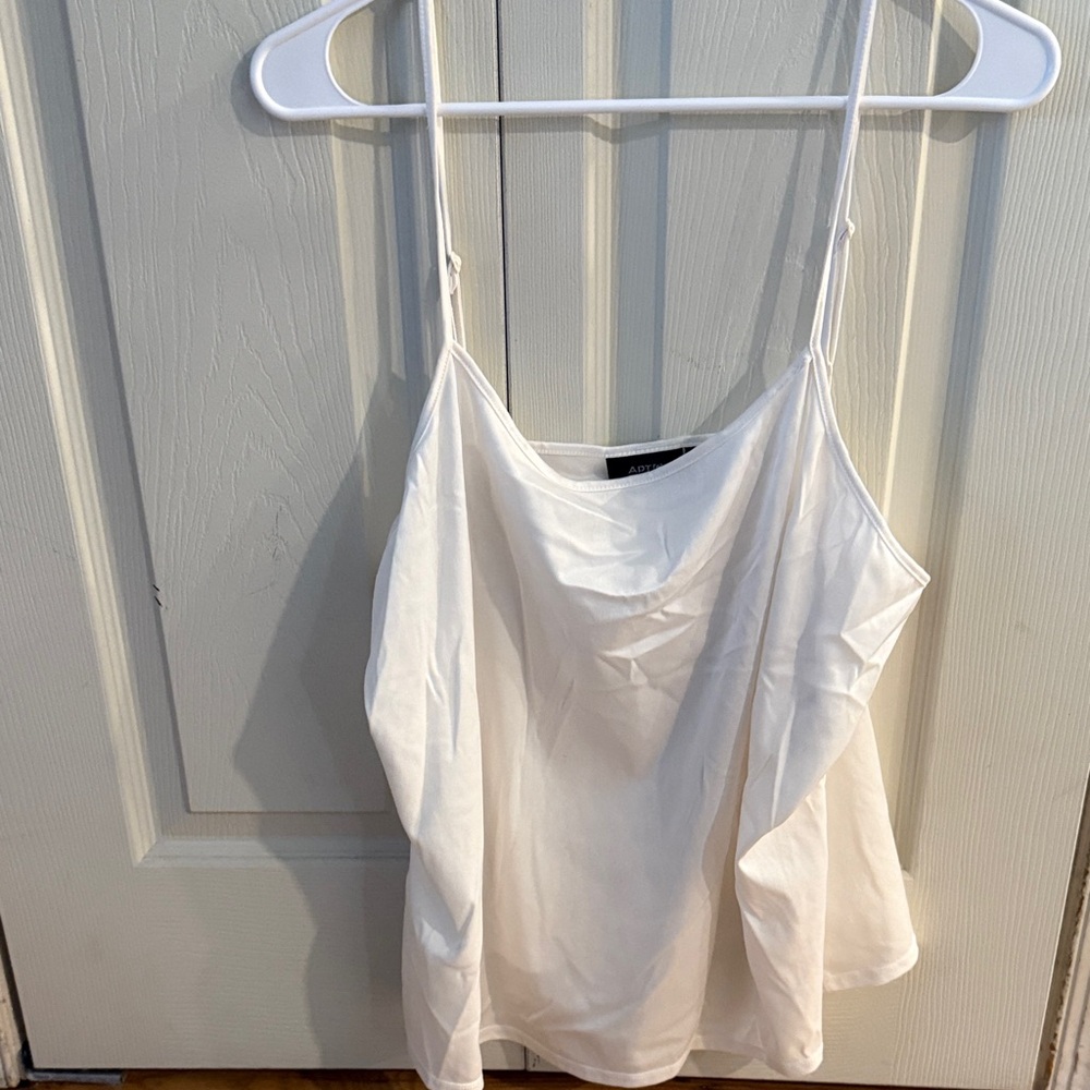 Apt. 9 Cream/White Satin feel Cowl Neck Camisole Size 1X